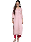 Libas Women's Viscose Rayon Woven Design Straight Kurta (28070_Mauve