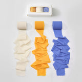 Pretty Jolly Orange Blue Chiffon Ribbon for Gift Wrapping 3 Rolls 2 Inch x 7Yd Silk Ribbons Handmade Fringe Fabric Ribbon for Fl