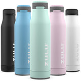 Zulu Ace 24oz Vacuum Insulated Stainless Steel Water Bottle with Chug Spout | Leak-Proof Locking Lid and Removable Base |Reusabl