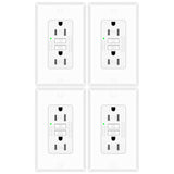 4 Pack 15 Amp GFCI Outlet, Self-Test Ground Fault Protector with LED Indicator, Tamper Resistant GFI Electrical Receptacle, ETL 