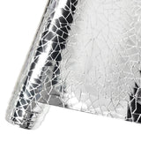 HYANG Mirror Embossed Metal Water Cube Crystal Silver PU Faux Leather Sheets 1 Roll 12X53(30cmX135cm), Faux Leather Very Suitabl