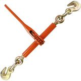 VULCAN Load Binder with 2 Grab Hooks Ratchet Style 7100 Pound Safe Working Load (Works with 5/16 Inch or 3/8 Inch Grade 70 a