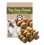 Top Dog Chews - Beef Cheek Rolls with Chicken 5-6- 5 Pack, Great for Aggressive Chewing, Long Lasting All Natural Dog Treat, Pac