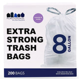 Plasticplace 8 Gallon Trash Bags 0.7 Mil Lavender and Soft Vanilla Scented Garbage Can Liners 22 x 22 (200 Count), White