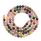AD Beads Natural Watermelon Tourmaline Round Gemstone Beads15.5 (4mm)
