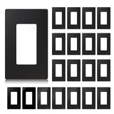 AIDA 1-Gang Screwless Light Switch Cover Plate, Standard Decorative Outlet Covers - Matte Black, 20-Pack Unbreakable Polycarbona