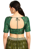 Soch Womens Green Floral Print Tussar Princess Line Padded Blouse Green 36
