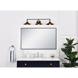 Living District Etude 3-Light Mid-Century Metal Wall Sconce In Brass And Black