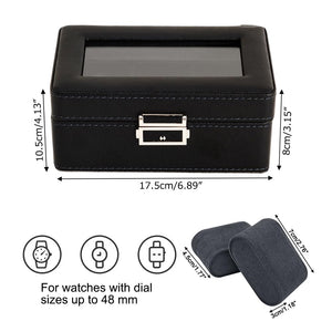 Anyasun Watch Box Organizer for Men,3 Slot Watch Display Case Valentines Gift PU Leather Watch Cases for Men Watch Storage,Watch
