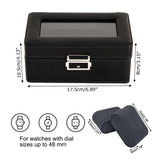 Anyasun Watch Box Organizer for Men,3 Slot Watch Display Case Valentines Gift PU Leather Watch Cases for Men Watch Storage,Watch