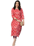 Gosriki Women'S Cotton Blend Straight Printed Kurta With Pant (Cyn Pink-Gs_L_Pink_Large),Pink,,B0CVGYMH4J