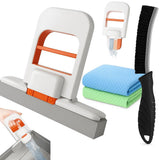 Microfiber Cleaning Cloth Set with Window Squeegee and Hand Brush for Kitchen, Glass and Household Surface Cleaning (2 Microfibe