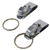 5 Pack Secure Belt Clip Key Holder with Metal Hook & Heavy Duty 1 1/4 Inch Keychain Ring Metal Key Chain Keeper for ID Badge