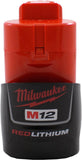 Milwaukee 48-11-2401 Genuine OEM M12 REDLITHIUM 12 Volt 1.5 Amp Compact Lithium Ion Battery with Overload Protection for Cordles