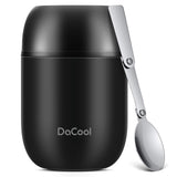 DaCool Insulated Lunch Container Insulated Food Jar 16 oz Stainless Steel Vacuum Bento Hot Lunch Box for Kids with Spoon Leak Pr