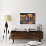 African Elephants, Okavango, Botswana-Paper Art-42,,X32,,