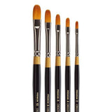 KINGART B011 Premium 5 pc. Original Gold 9500 Series Filbert Brush Set, Synthetic Golden Taklon for Acrylic, Oil, Watercolor Pa