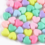 DanLingJewelry 1200Pcs Heart Shaped Opaque Acrylic Beads - Colorful Valentines Day Hearts for Bracelets and Necklaces Making