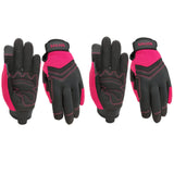 SAVJOB 2 Pairs Utility Work Gloves, Men & Women, Pink, Small