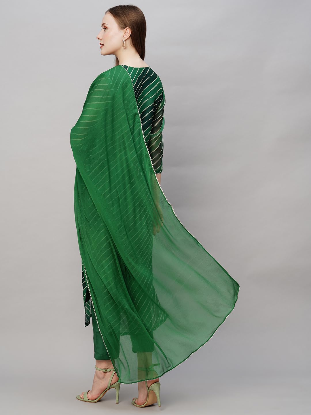 Gosriki Women'S Georgette Printed Straight Embroidered Kurta With Pant & Dupatta (Rupkla Mehandi-Nw-Gs_L_Green_Large),Green,,B0CFFHXPN7