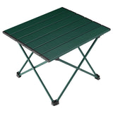 Tesouro Portable Camping Table,Folding Side Table Aluminum Top for Outdoor Cooking, Hiking, Travel, Picnic (Blackish Green-Small