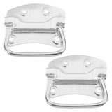 MAGICLULU 2pcs Heavy Duty Iron Curved Chest Handle, Metal Pull Handle for Doors, Chests, Trash can Replacement, Garbage Bin, and