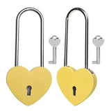 Gradleen 2PCS Single Heart Lock with Key 3.5 Inches,50mm Love Padlock Rubber Painting Yellow Metal Love Lock for Lovelock Bridge