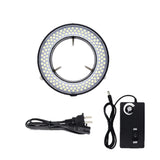 Microscope 144 Led Ring Light Adjustable IlluminatorMicroscope Light Source for Lab Stereo Microscopewith Industry Power Adapter
