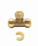 EFIELD Push-Fit Fitting 3/4 X3/4 x3/4 Tee to Connect Pex, Copper, CPVC Pipe with a Disconnect Tool Clip