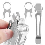 [2-Pack] 2 Quick Release Pocket Clips + 2 Lanyard Rings Compatible With Leatherman Wave & Charge MultiTools - Stainless Steel De