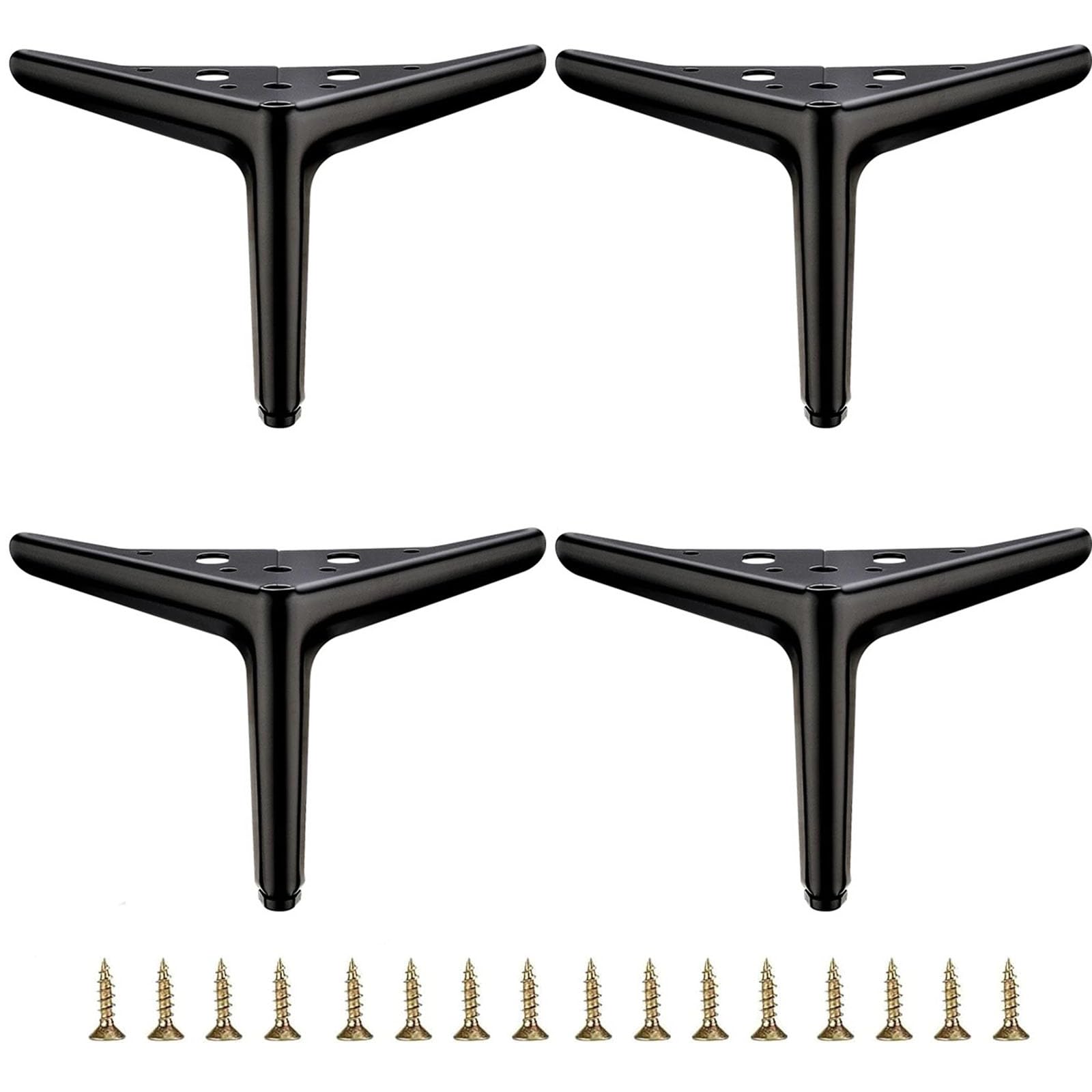 4.7 inch/12cm Matte Black Metal Furniture Legs Set of 4, DIY Replacement for Short Cabinet Legs, Sofa Legs, Small Dresser Legs