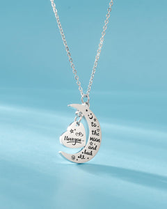HOFOYA I Love You To The Moon And Back Stainless Steel Chain Necklace Jewelry Gifts for Mom Auntie Sister Daughter Grandma,Birth