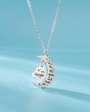HOFOYA I Love You To The Moon And Back Stainless Steel Chain Necklace Jewelry Gifts for Mom Auntie Sister Daughter Grandma,Birth