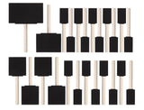 24 Pcs Foam Paint Brushes Set, 1,2,3,4, Sponge Paint Brush, Wooden Handles Foam Brush for Painting, Craft, Staining, Var