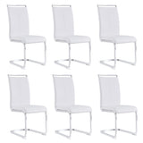 AZmac Modern Leather Dining Chairs Set of 6,Armless Kitchen Chairs,Dining Room Chairs with Upholstered Padded Seat and Sturdy Ch
