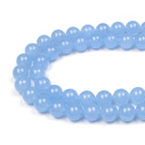 MJDCB Natural Aquamarine Chalcedony Round Loose Beads for Jewelry Making DIY Bracelet Necklace (4mm)