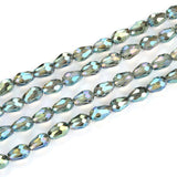 600pcs Czech 12mm Faceted Teardrop Crystal Glass Beads Bulk Peridot Shimmer