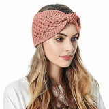 Winter Women Bow Knot Headband Knitted Woolen Head Wrap For Kids Girls Turban Crochet Chunky Cable Hair Band Accessories Ear War