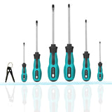 VHEONET Magnetic Screwdriver Sets 6 PCS, Screwdriver Set with Bag,Flat Head Phillips Screwdriver, Non-Slip Cushion Grip for Repa