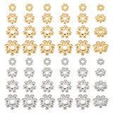 UNICRAFTALE 80pcs 3/4/5/6/8mm Stainless Steel Spacer Beads Metal Flower Shape Spacer Caps Half Round Bead Caps for Bracelet Jewe