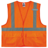 Ergodyne Unisex H+l Class 2 Standard Solid Vest H L, Hook & Loop Orange, LargeXLarge US