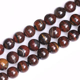 GEM-Inside Iron Tiger Eye Gemstone Loose Beads Natural Round Crystal Energy Stone Power for Jewelry Making 15 8mm