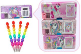 Eclet 5 Pcs Combo Set Pencil Box for Kids with Integrated Calculator & 4 Moti Pencils IE