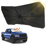 JOYTUTUS Windshield Sun Shade Umbrella, Fit for Ford 2015-2024 F150 F250 F350, with 360 Rotation Bendable Shaft, Titanium Silver