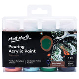 Urban Box Premium Pouring Acrylic Paint Set, Rainforest Theme, 4 Pieces, 60Ml Each, Fluid Art Finish