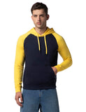 Fyltr Men'S Casual Colourblock Raglan Hoodie With Drawstrings - Utility Pockets | Ribbed Hem & Cuff,Vainly Navy,Vainly Navy,M