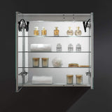 Fresca Tiempo 30 Wide X 30 Tall Wall Mount Bathroom Medicine Cabinet With Dimmable Led Lights, 3 Shelves, Anti-Fog Mirror, A