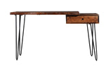 Jofran Nature'S Edge Modern 54'' Solid Wood Live Edge Desk With Drawer For Work Or Home, Chestnut