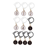 Merishopp 10X Knitting Stitch Markers Crafts Lightweight Multifunction Crochet Markers Black And White