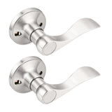 Gobrico Right-Handed Dummy Door Levers in Satin Nickel, 2 Pack One-Side Door Handles, No-Turning Wave Style Door Knobs